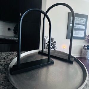 Crate and Barrel metal arch decor; two piece